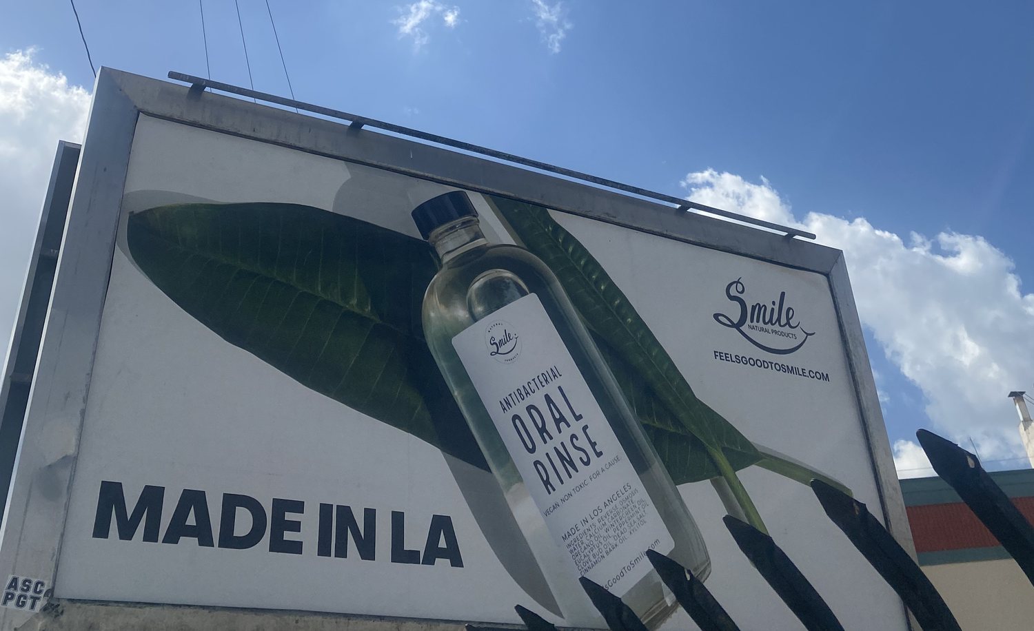 Smile Natural Products billboard in Los Angeles